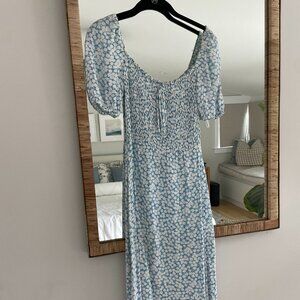 Faithfull the Brand Blue & White Dress